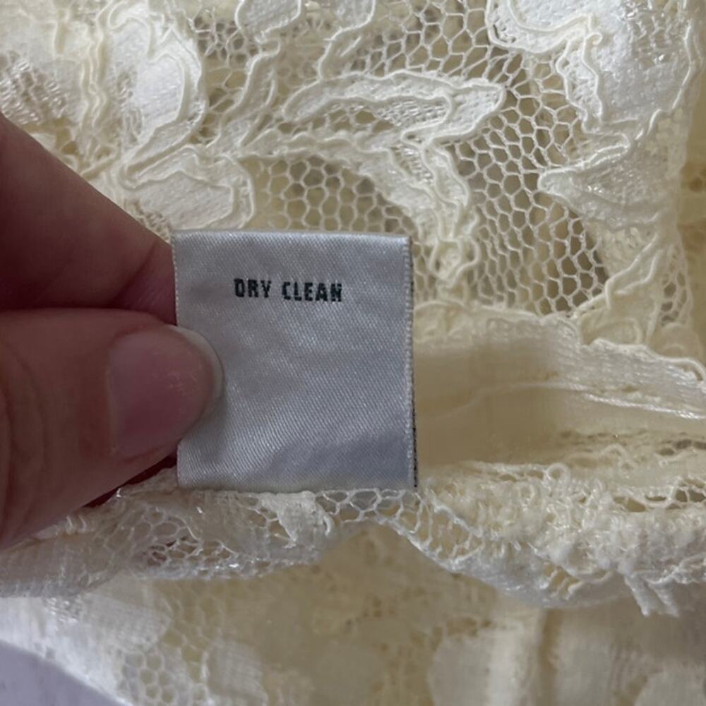 Vtg 90s Laura Ashley Lace Pearl Womens Cardigan 16 Romantic Cottagecore Bridal - Picture 8 of 10